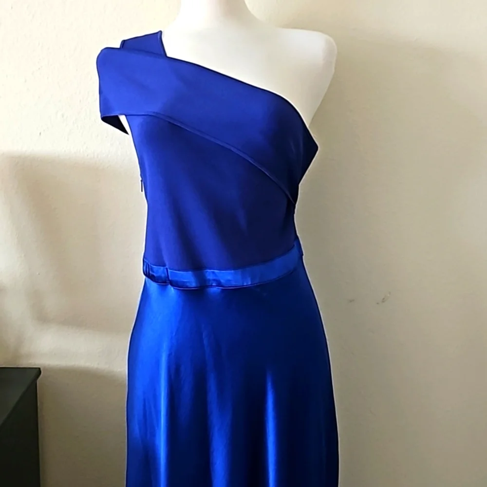 Ted Baker Royal Blue One Shoulder Cocktail Dress - Picture 2 of 10